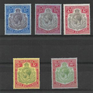 Bermuda 1918 GV Two Shillings - Ten Shillings Keyplate SG 51b/54 mint