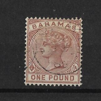 Bahamas 1884 QV One Pound SG 57 fine used