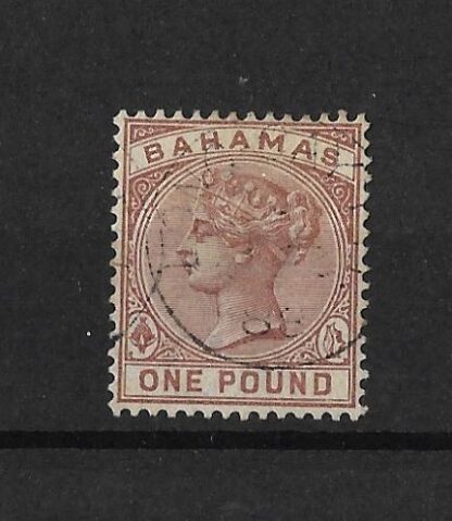 Bahamas 1884 QV One Pound SG 57 fine used