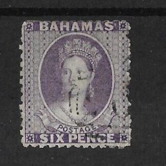 Bahamas 1863  QV Six Pence inverted watermark SG 30w fine used
