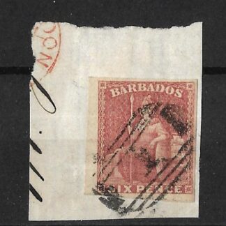 Barbados 1858 QV Six Pence SG 11 fine used