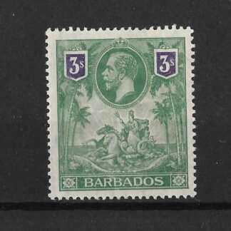 Barbados 1912 GV Three Shillings SG 180 mint