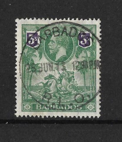 Barbados 1912 GV Three Shillings SG 180 fine used