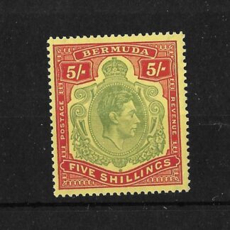 Bermuda 1938 GVI Five Shillings Keyplate SG 118a mint