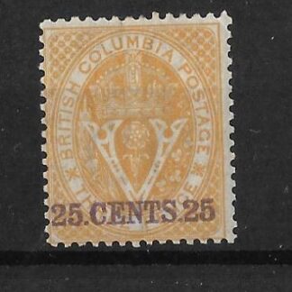 British Columbia 1868 QV Twenty Five cents SG 31 mint