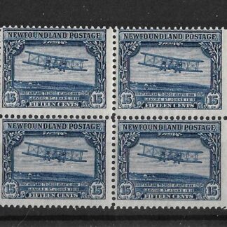 Newfoundland 1928 GV Fifteen Cents block SG 175 unmounted mint