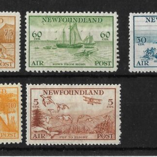 Newfoundland 1933 GV Air set SG 230/234 mint