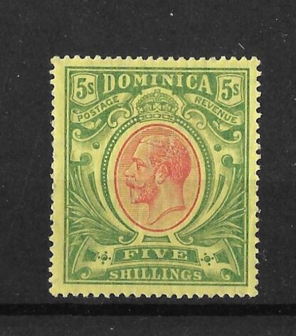 Dominica 1908 GV Five Shillings SG 54 mint