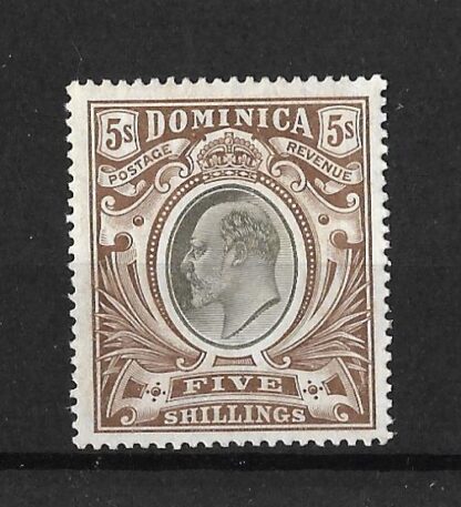 Dominica 1907 EVII Five Shillings SG 46 mint