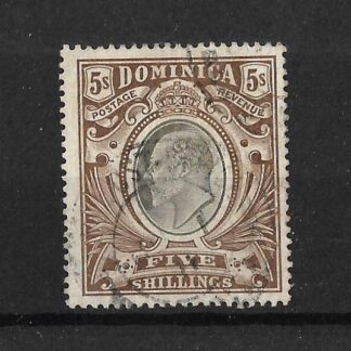 Dominica 1907 EVII Five Shillings SG 46 fine used