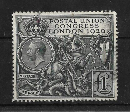 Great Britain 1929 GV PUC One Pound SG 438 fine used