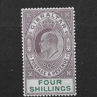 Gibraltar 1903 EVII Four Shillings SG 53 mint
