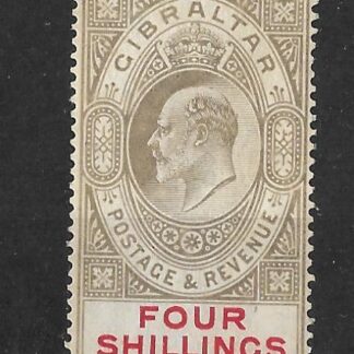 Gibraltar 1906 EVII Four Shillings SG 73 mint