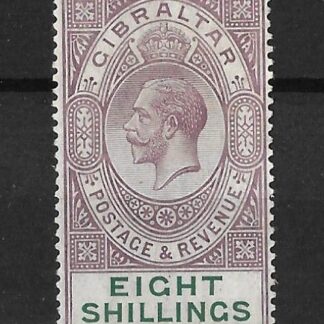 Gibraltar 1912 GV Eight Shillings SG 84mint