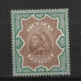 India 1895 QV Three Rupees SG 108 unmounted mint