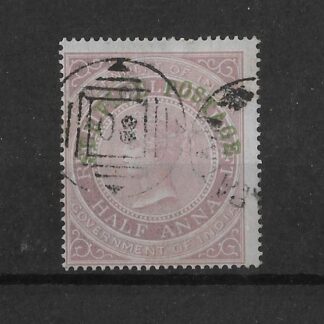 India 1866 QV Half Anna fine used