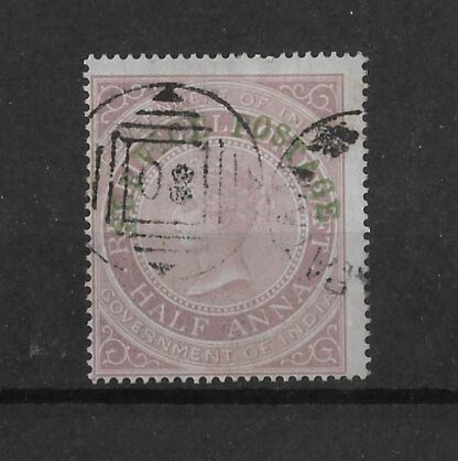 India 1866 QV Half Anna fine used