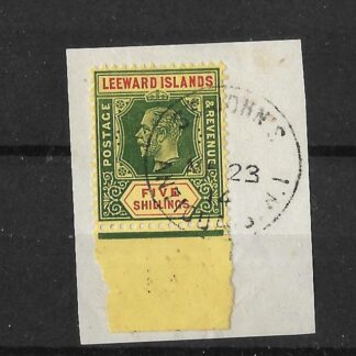 Leeward Islands 1912 GV Five Shillings fine used