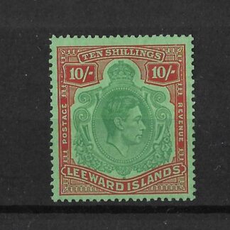 Leeward Islands 1938 GVI Ten Shillings mint