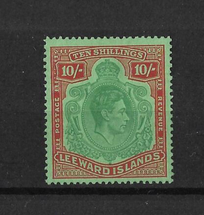 Leeward Islands 1938 GVI Ten Shillings mint