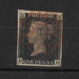 Great Britain 1840 QV One Penny Black plate 8 good used