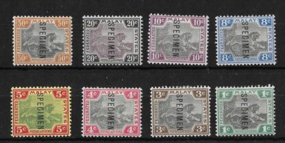 Federated Malay States 1900 Tigers overprinted Specimen mounted mint
