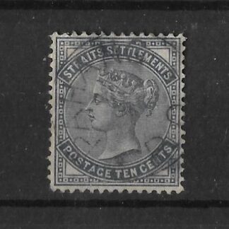 Straits Settlements 1882 QV Ten Cents used in Pahang