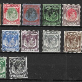 Straits Settlements 1937 GVI set mint