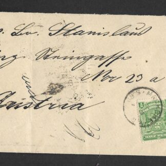 Rhodesia 1905 cover to Austria with Macheke (SC) missing month postmark