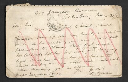 Rhodesia 1894 One Penny Post Card uprated by Halfpenny sent to Vryburg - Image 2