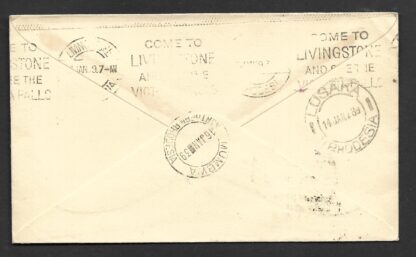 Northern Rhodesia 1939 First Flight cover Fort Jamerson to Mumbwa signed by pilot - Image 2