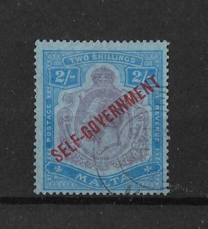 Malta 1922 GV Two Shillings fine used