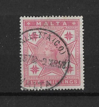 Malta 1886 QV Ten Shillings fine used
