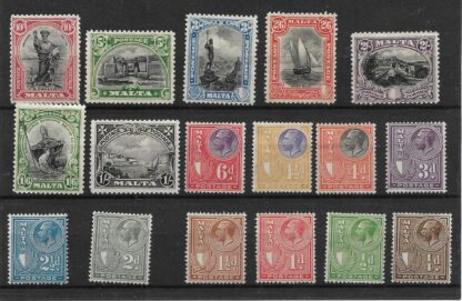 Malta 1926 GV set SG 157/172 mint