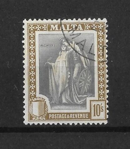 Malta 1922 GV Ten Shillings SG 138 fine used