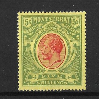 Montserrat 1916 GV Five Shillings SG 59 mint