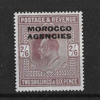 Morocco Agencies 1907 EVII Two Shillings and Six pence SG 41 mint