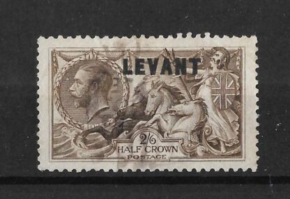British Levant 1921 GV Two Shillings and Six Pence Seahorse SG 24 used