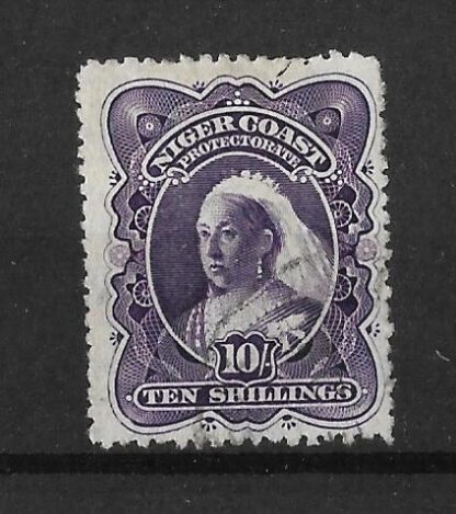 Niger Coast 1897 QV Ten Shillings SG 74a fine used