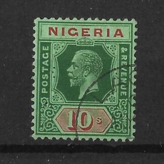 Nigeria 1921 GV Ten Shillings SG 29 fine used