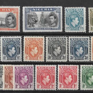 Nigeria 1938 GVI set SG 49/59 mint