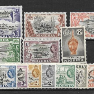 Nigeria 1953 QEII set SG 69/80 mint