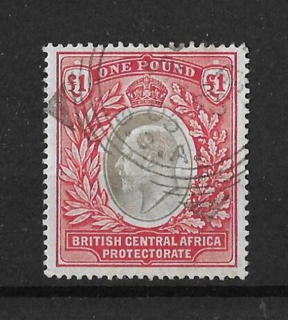 BCA/Nyasaland 1903 EVII One Pound SG 66 fine used
