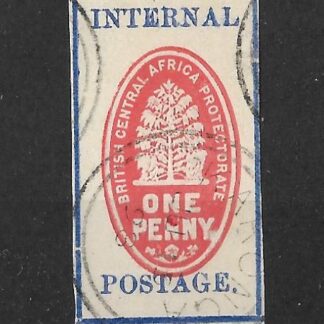 BCA/Nyasaland 1898 QV Cheque stamp SG 56a fine used