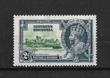 Northern Rhodesia 1935 GV Silver Jubilee Two Pence with Dash on Turret SG 19f mint