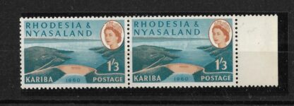 Rhodesia/Nyasaland 1960 QEII Kariba One Shilling and Three Pence with flaw mint