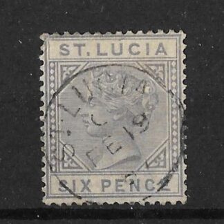 St Lucia 1883 QV Six Pence SG 35 fine used