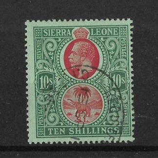 Sierra Leone 1912 GV Ten Shillings SG 127 fine used