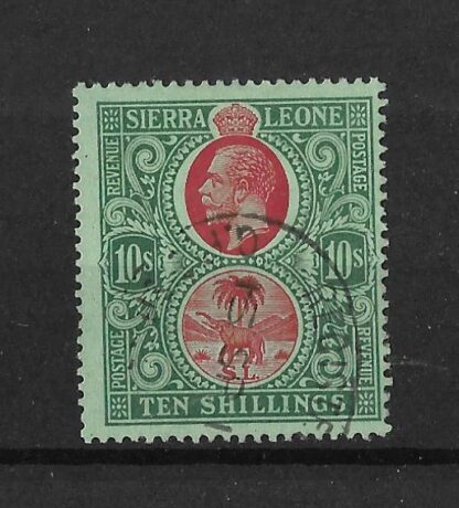 Sierra Leone 1912 GV Ten Shillings SG 127 fine used