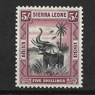 Sierra Leone 1933 GV Wilberforce Five Shillings SG 178 mint